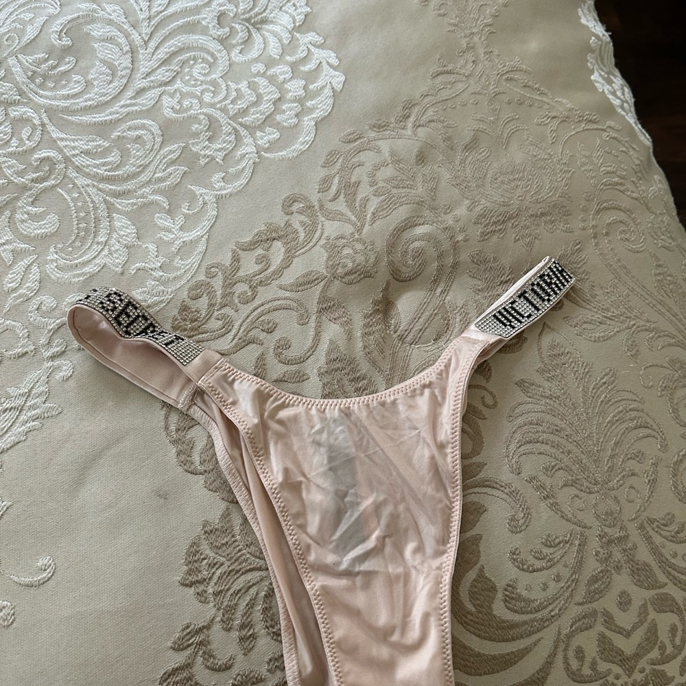 Elegant Pink Women's Intimate with Embellished Straps